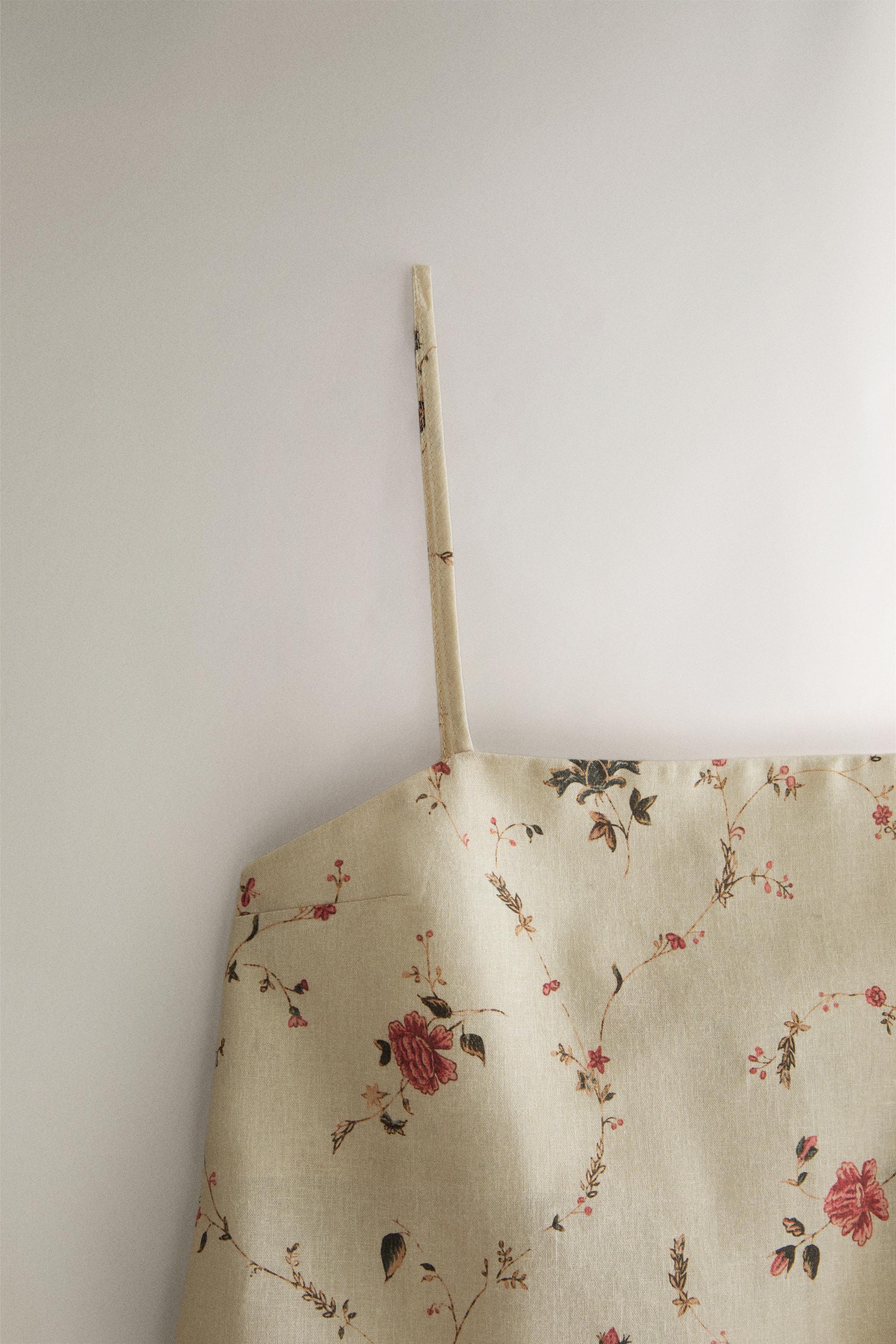 KATHARINE POLE FLORAL COTTON AND LINEN TOP